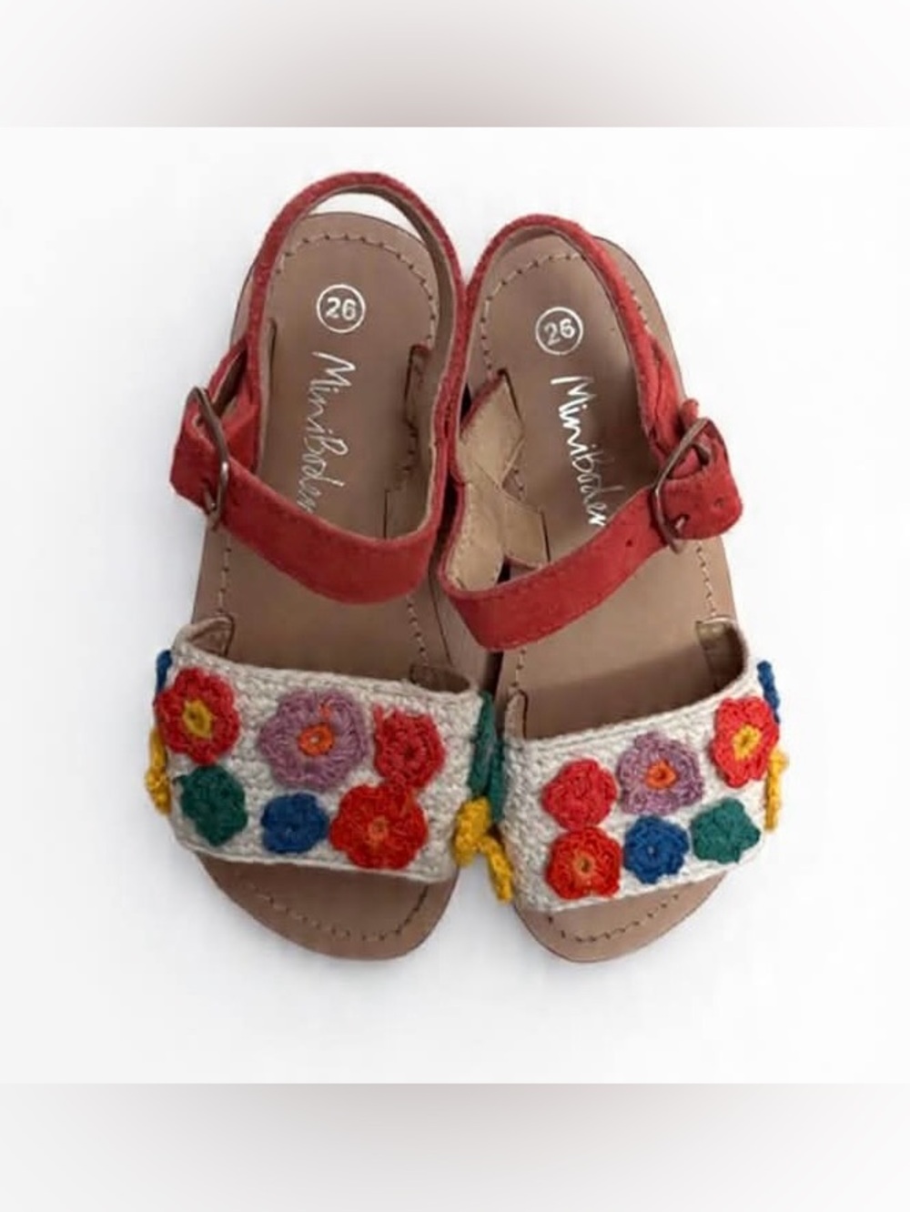 Mini Boden Toddler / girls Floral Crochet Strap Sandals
